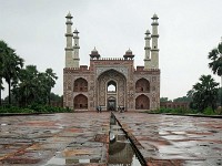 DSC00111  Entrance gate to Akbar's mausoleum in Agra.