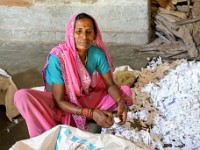 DSC00612  Worker at a local paper factory in Orchha.