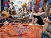 DSC01215  Sales event at textile shop in Varanasi...