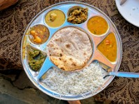 LRG DSC00648  Simple but delicious Thali at the Ramraja Restaurant & Cafe in Orchha.