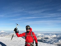 Volcan Lanin ( Day 2 )  On the peak at 07:30
